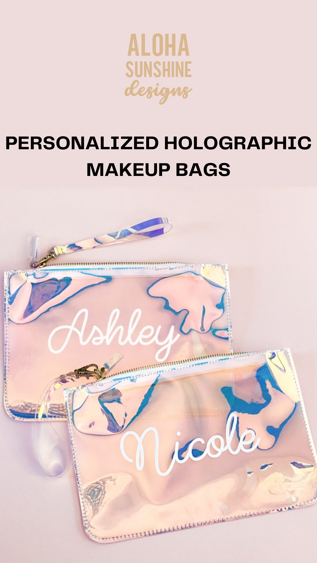 Personalized Holographic Cosmetic Bag