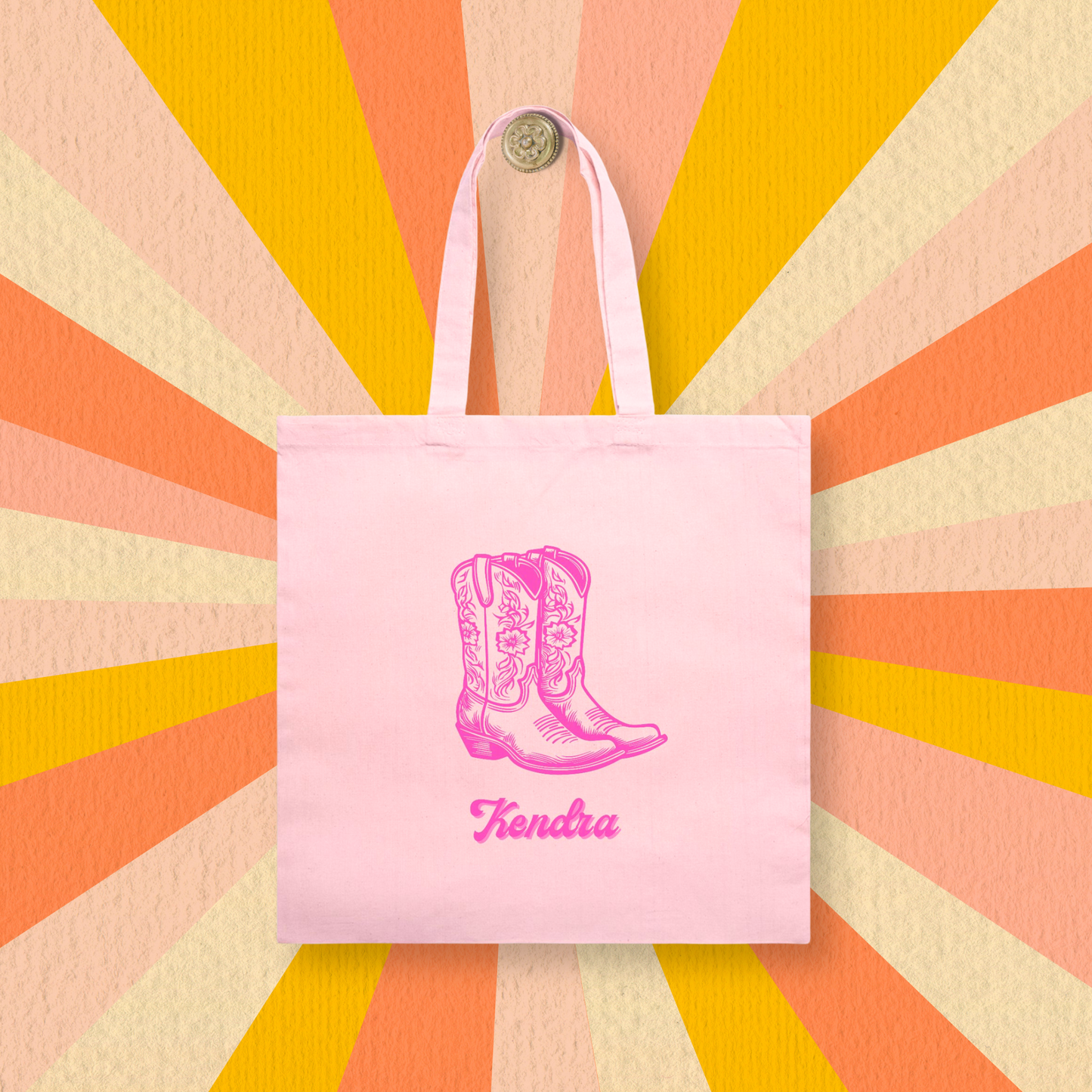 Bridesmaid Tote Bag Cowgirl Boots Personalized