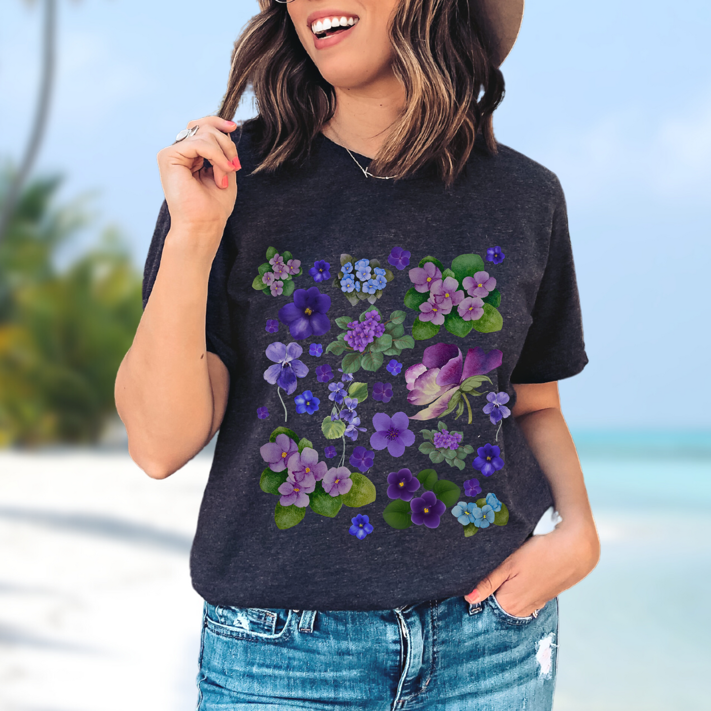 Birth Flower Shirt - February Violets