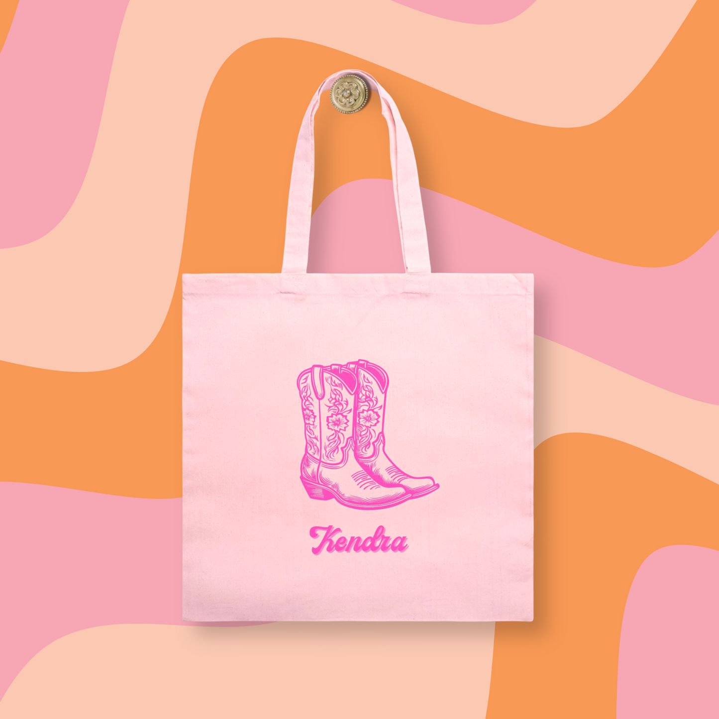 Bridesmaid Tote Bag Cowgirl Boots Personalized