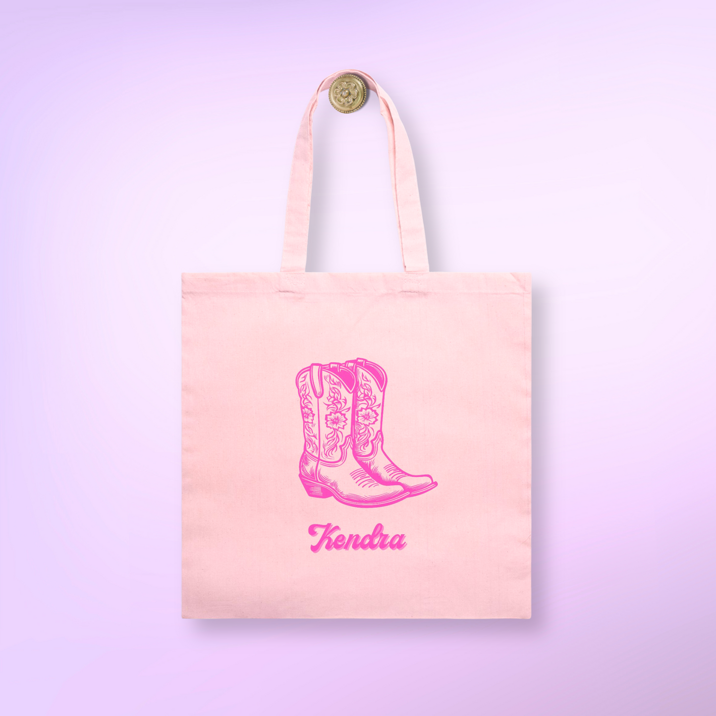 Bridesmaid Tote Bag Cowgirl Boots Personalized