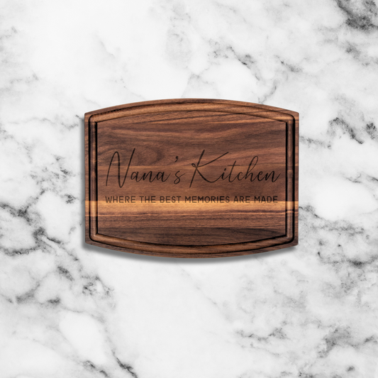 Walnut cutting board, Nana's kitchen cutting board, Wooden cutting board, Kitchen essentials, Custom walnut cutting board, Handcrafted cutting board, Walnut serving board, Personalized kitchen accessory, Rustic kitchen decor, Unique gift for cooks, gift for nana, nana gift, cooking gift for nana, grandma gifts, aloha sunshine designs