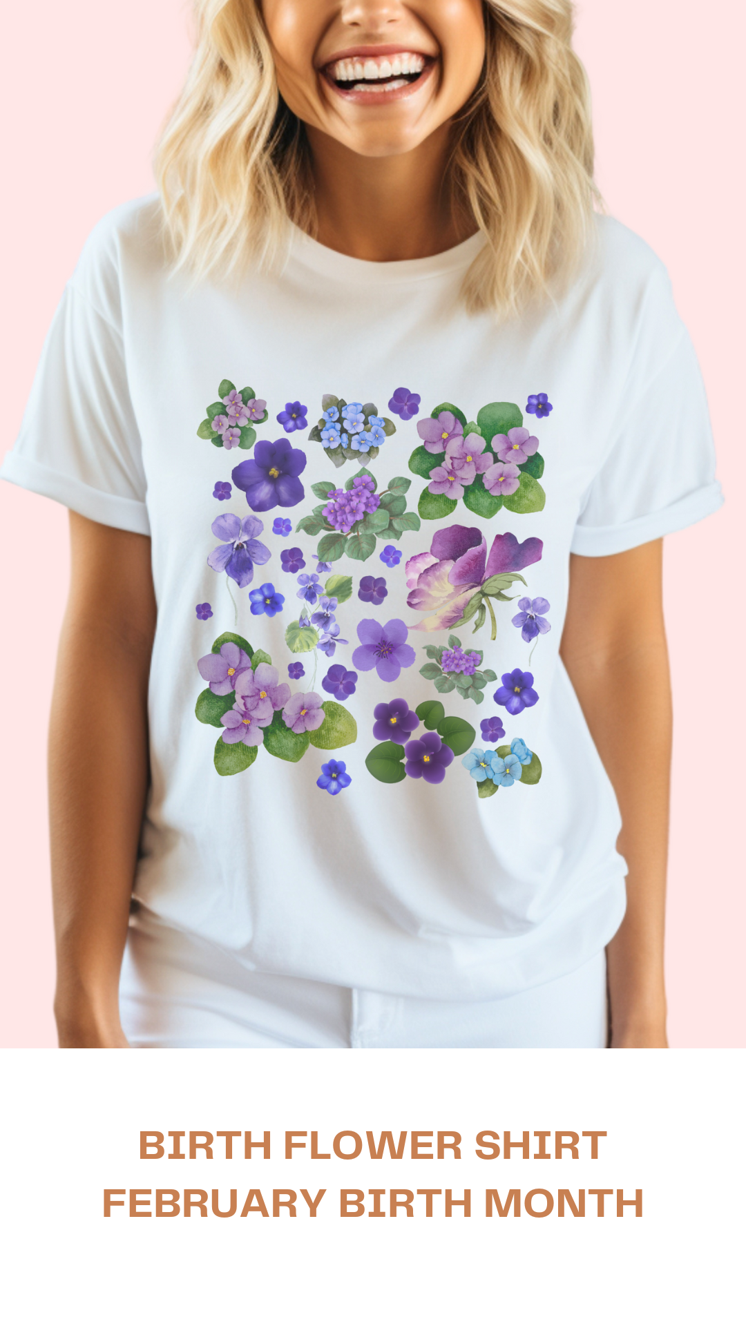 Birth Flower Shirt - February Violets