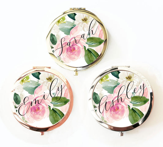 compact mirrors, mirror compacts, personalized mirror compacts, bridesmaid gifts, gifts for bridesmaids, biridesmaid proposal, aloha sunshine designs