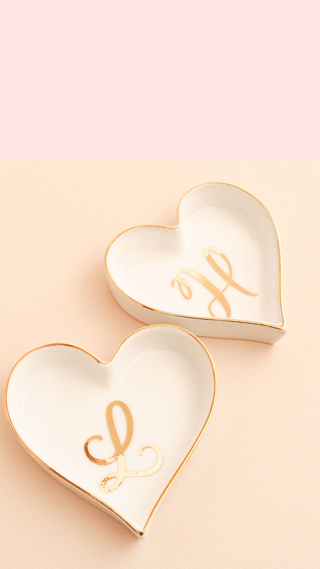 Monogram Heart Shaped Ring Dish