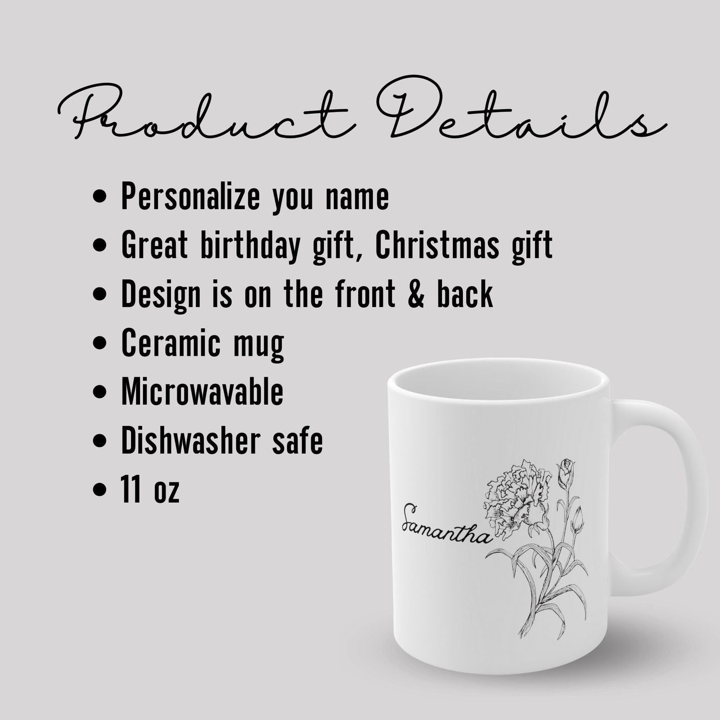 Birth Flower Mug