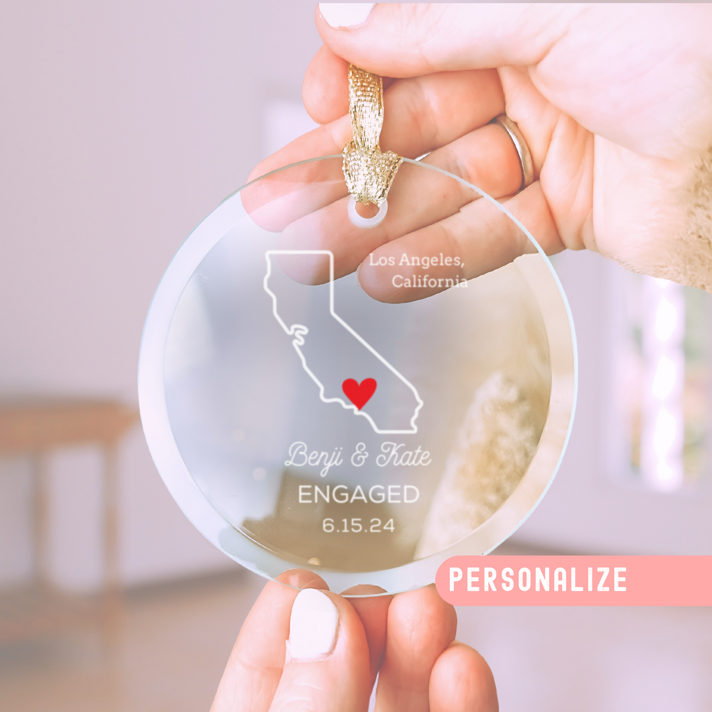 Los Angeles Engagement Ornament Keepsake