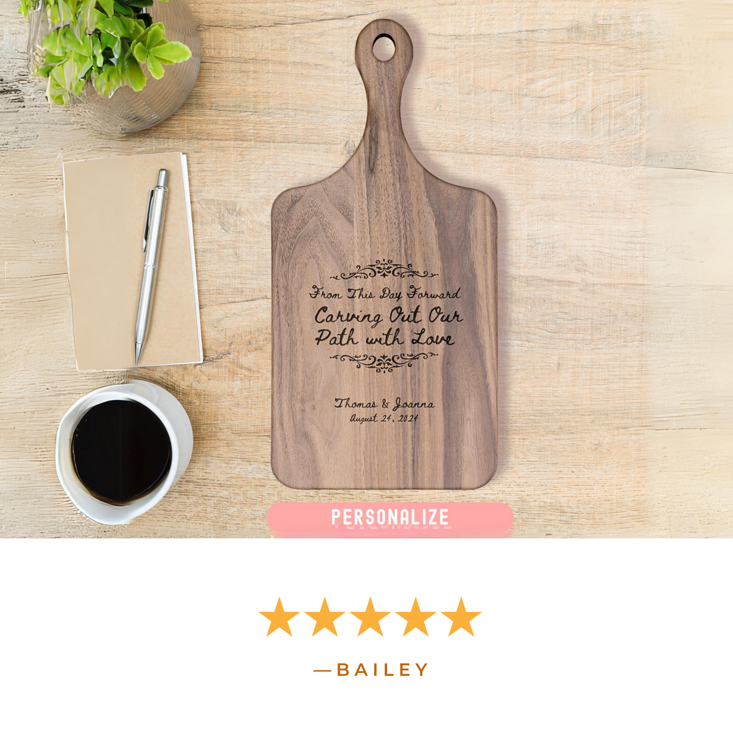 Personalized Cutting Board With Handle