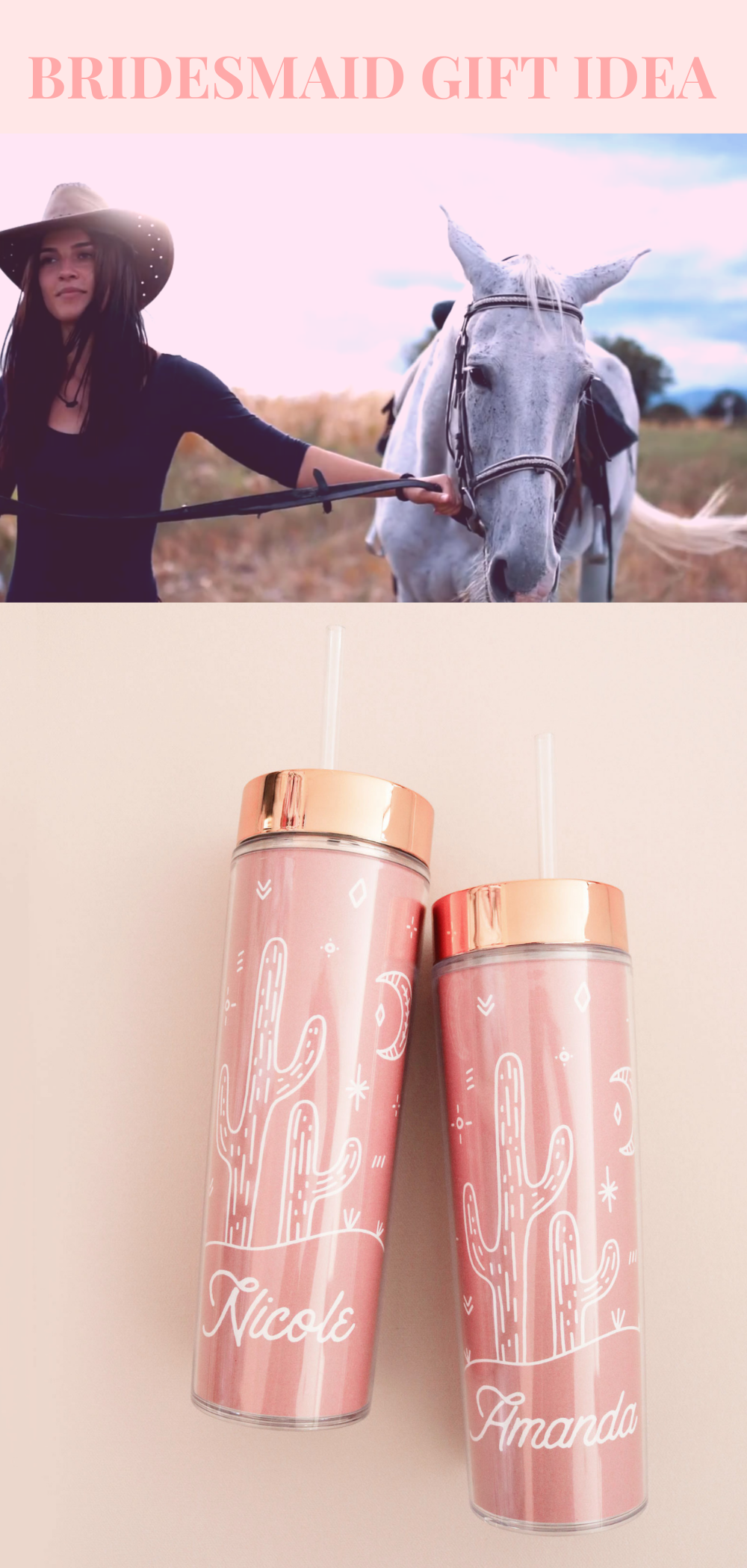 western bachelorette party ideas, western bachelorette, bridesmaids gifts ideas, cowgirl themed party gifts, skinny tumbler, tall tumbler, gold tumbler