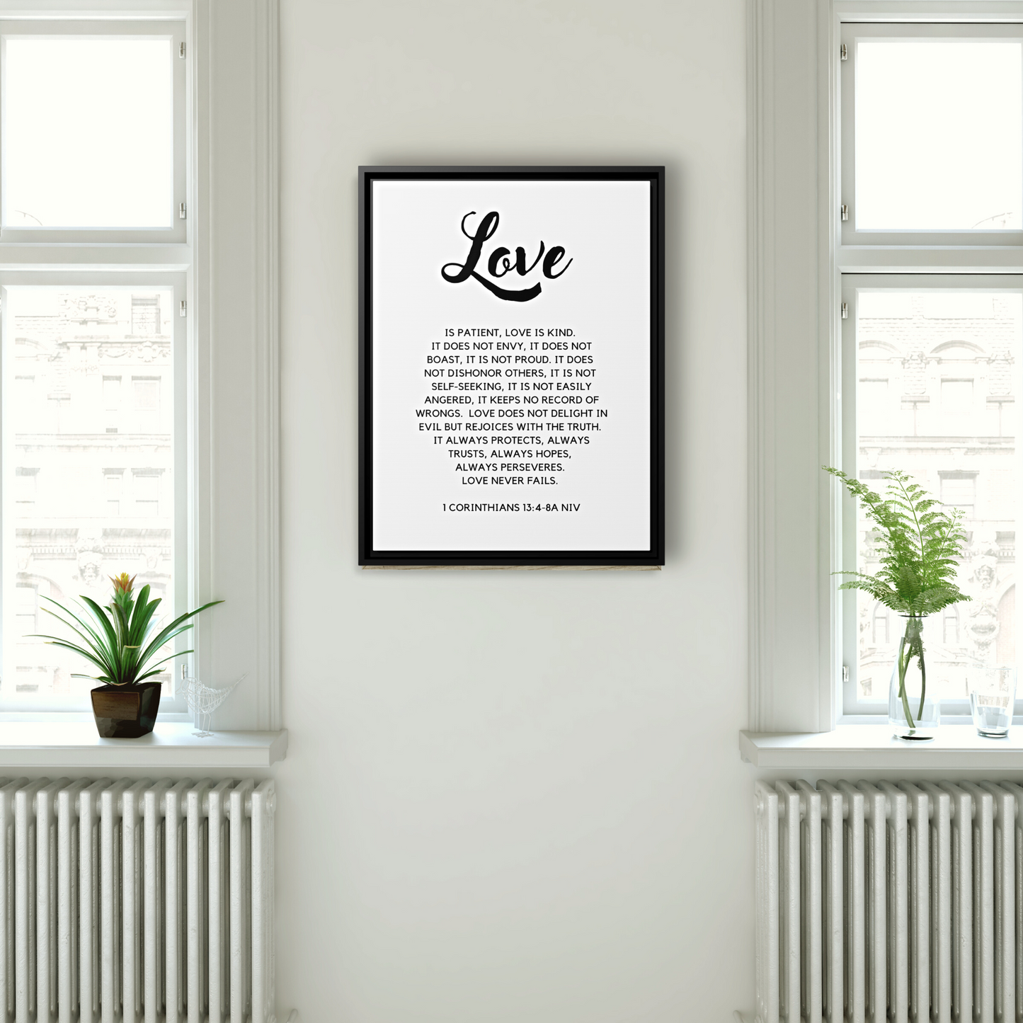 1 Corinthians 13 Wall Art Canvas Print with Frame