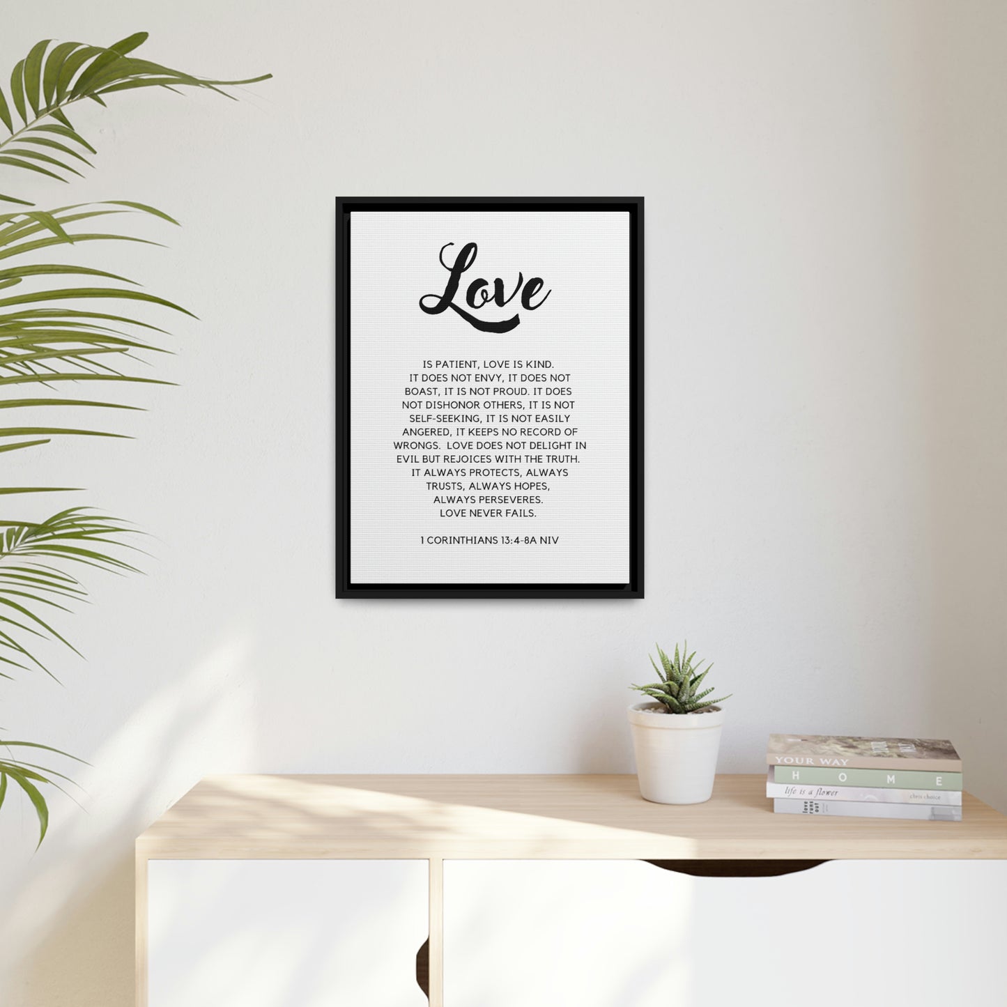 1 Corinthians 13 Wall Art Canvas Print with Frame