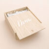 Open personalized wooden gift box for mom – custom engraved keepsake box for storing cherished memories and treasures