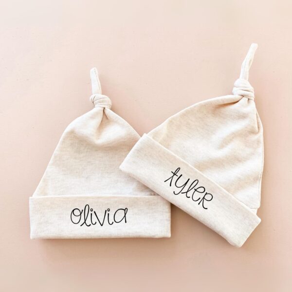 personalized baby beanie, baby beanie gift, cute baby beanie, baby shower gift ideas, aloha sunshine designs