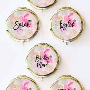 Personalized Compact Mirror - Floral - Image 3