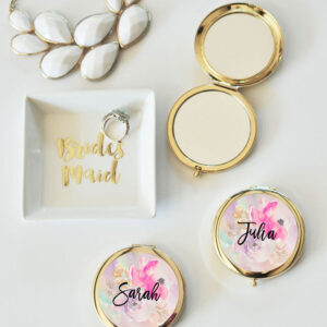Personalized Compact Mirror - Floral - Image 4