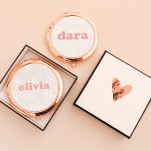 flower girl proposal, flower girl gift, junior bridesmaid proposal, junior bridesmaid gift, mirror compact, retro mirror compact, bridesmaid gifts