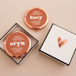 bridesmaid gift, personalized gift, bridesmaid proposal gift, mirror compact, rust wedding, terracotta wedding gift