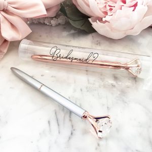 bridesmaid proposal, diamond pen, aloha sunshine designs