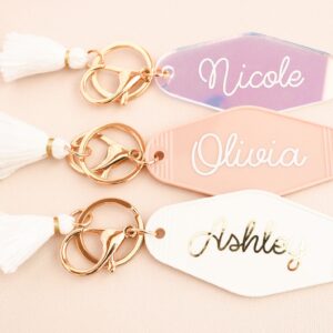 gift for travelers, personalized souvenir for friends, retro keychain for wanderers, vintage motel key tag for road trippers, customized travel accessory for adventurers, unique gift for motel enthusiasts, bespoke keychain for vacation memories, personalized keepsake for explorers, custom keyring for road trip buddies, nostalgia gift for travel lovers.