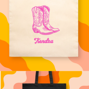 Personalized Cowgirl Boots Tote Bag - Image 11