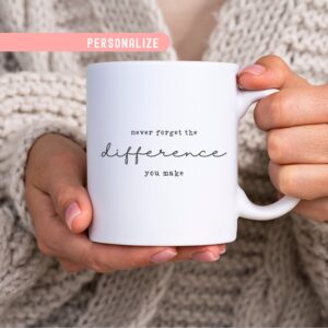 Employee Appreciation Gifts Bulk Teacher Gifts Boss Gifts Teacher Gifts Client Gifts Pastor Gifts Coworker Never Forget the Difference You Make Thank You Gift Coffee Mug Gifts for teachers