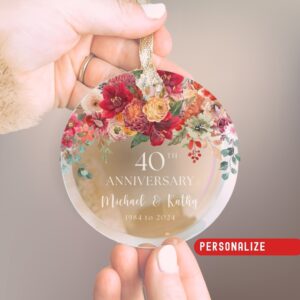 40th Anniversary Glass Ornament
