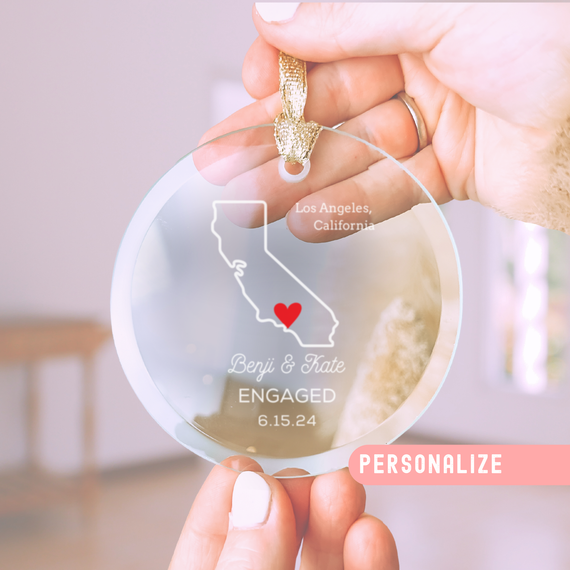 Los Angeles Engagement Ornament Keepsake