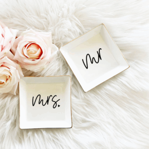 mr and mrs ring dish, engagement gift ideas, wedding gift ideas, wedding ring dish, bridal shower gift ideas, mr & mrs ring dish, aloha sunshine designs