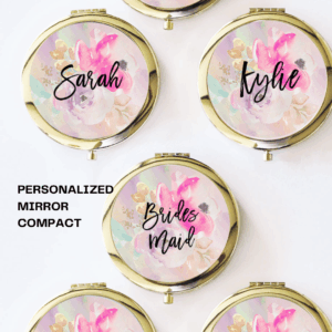 Personalized Compact Mirror - Floral - Image 5