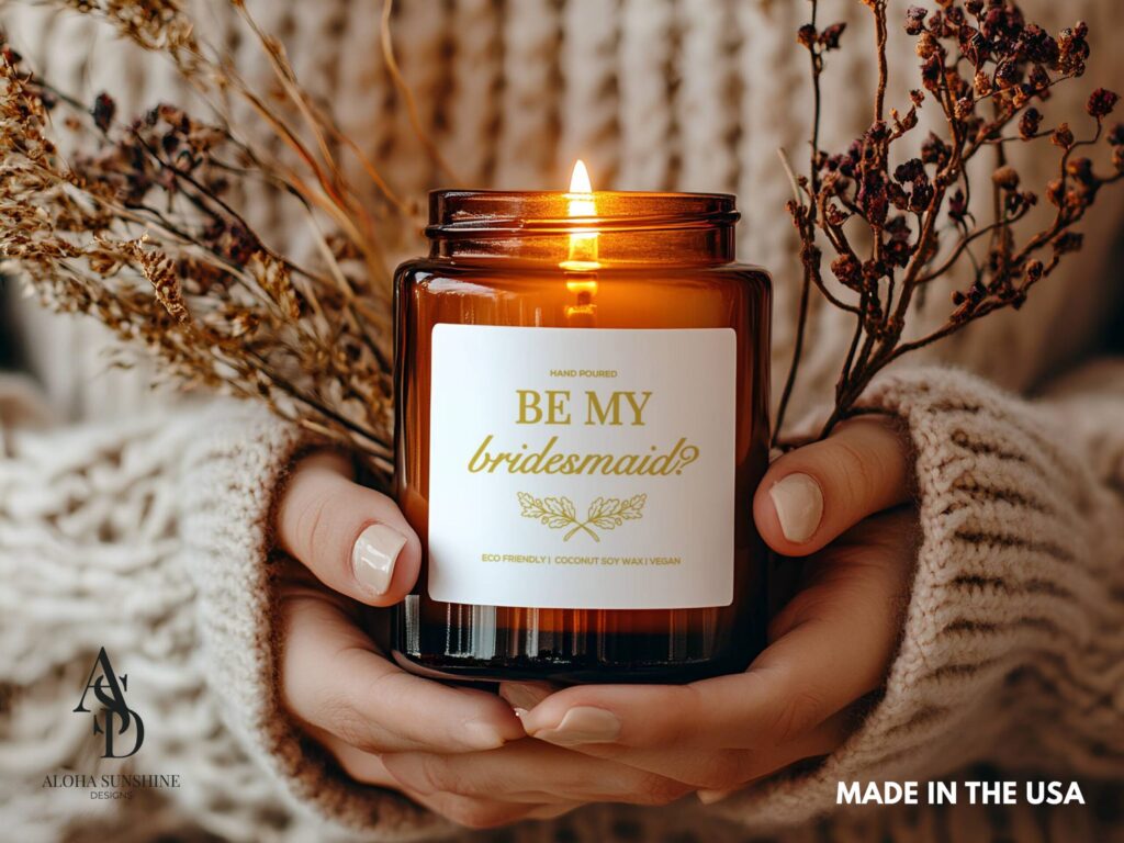 Be my bridesmaid candle